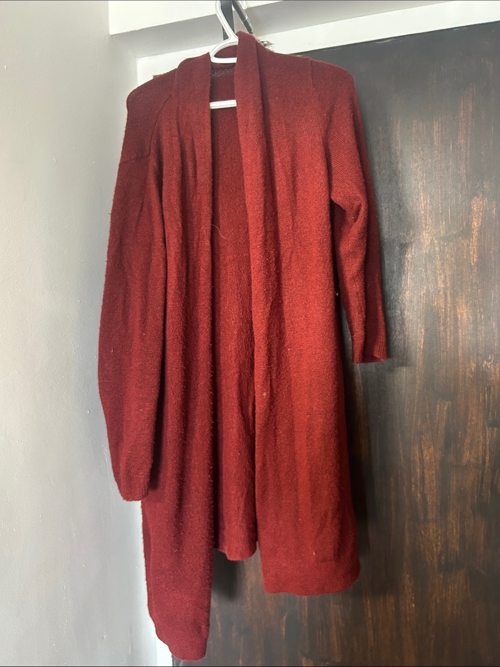 Old Navy Open-Front Long Cardigan Sweater - Burgundy